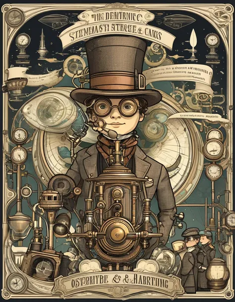 A futuristic world dominated by steampunk technology and aesthetics, Steampunk Decor, Steampunk fantasy: adventure and exploration, Victorian Steampunk, Steampunk Mechanical Contraption, Steam engine, Steam spewing from a steam engine. Steampunk Zeppelin. ...