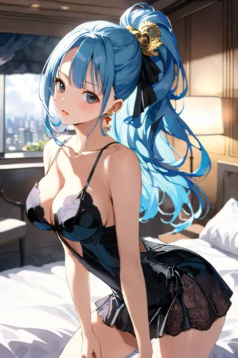 16k,masterpiece,animated painting, ultra detailed background, delicate pattern, intricate detail,highly detailed, fine details,best quality,beautiful lighting, absurdres,Nefeltari Vivi,(onepiece:1.8),1990s (style),25 years old,adult beautiful lady,(E-cup b...