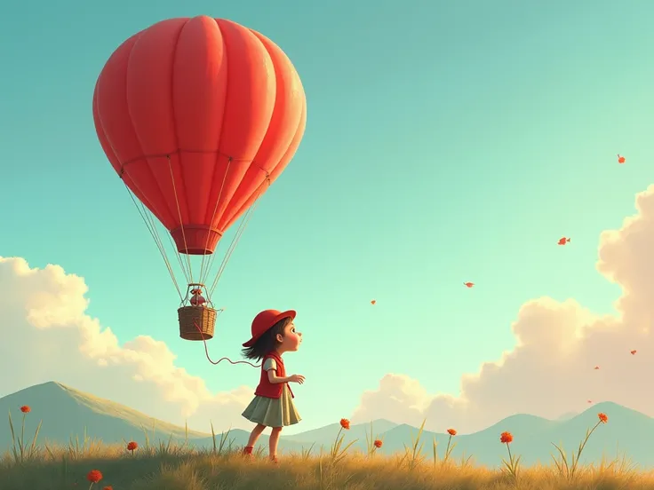 Bella was a  who loved balloons. One windy afternoon, she let go of a bright red balloon, only to watch it float higher and higher into the sky. Before she knew it, the balloon had become a magical hot air balloon, inviting Bella to take a ride.

Up, up, u...