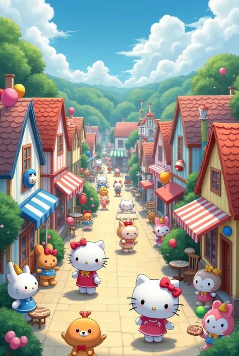 A town with many Sanrio characters
