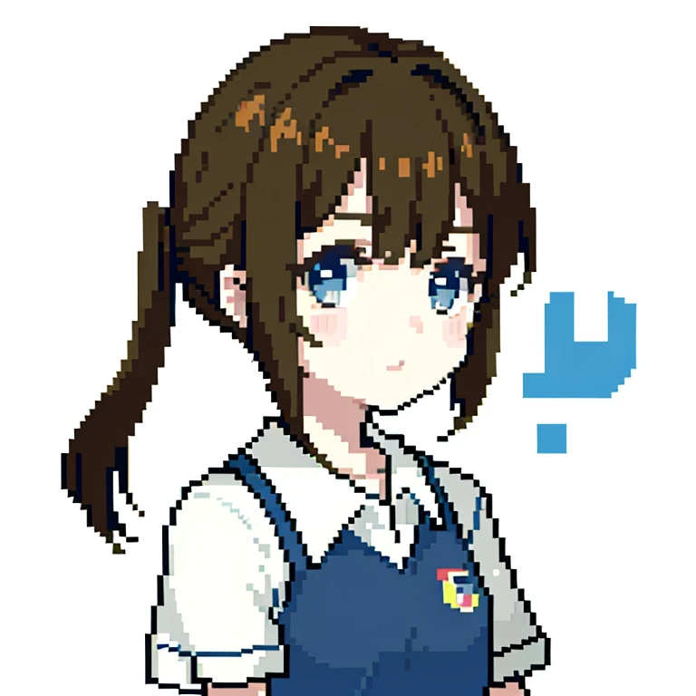 Pixel、Pixel art、 1 girl、Brown Hair、 s、uniform、Face only