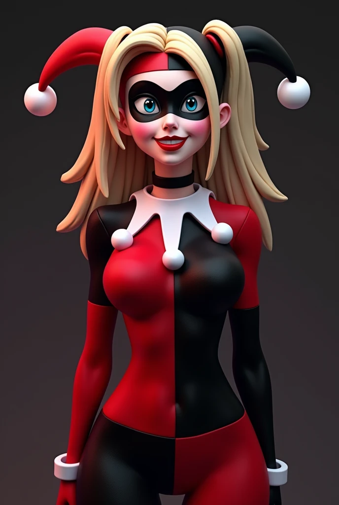 batman animated animated character of a woman in a red and black outfit, a raytraced image inspired by Bruce Timm, tumblr, digital art, harley quinn standing, harley quinn, harley queen, of harley quinn, cosplay on black harley queen, portrait of harley qu...