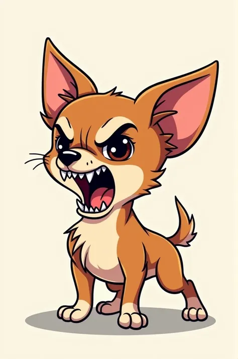 Chihuahua dog growling cartoon 