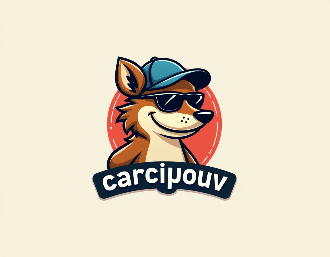 un logo avec un carcajou vetu dune casquette des lunettes de soleil avec la mention "CarcajouTV"