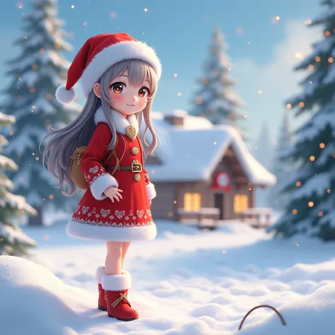 Snowy chrismas and santa waifu