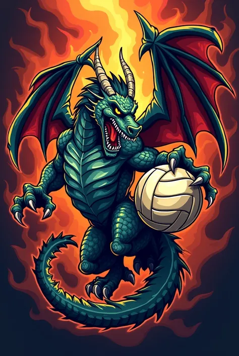 Dragon volleyball logo