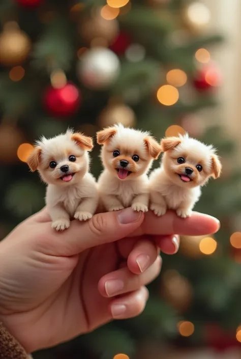 Little dogs 、かわいいLittle dogs 、指先にのるくらいのLittle dogs 、指先にのるLittle dogs 、 seems to be having fun、 laughing、 Christmas、Very realistic、Genuine、