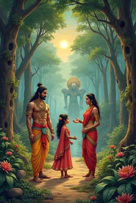 Make an image based on Ramayan of the educational curriculum