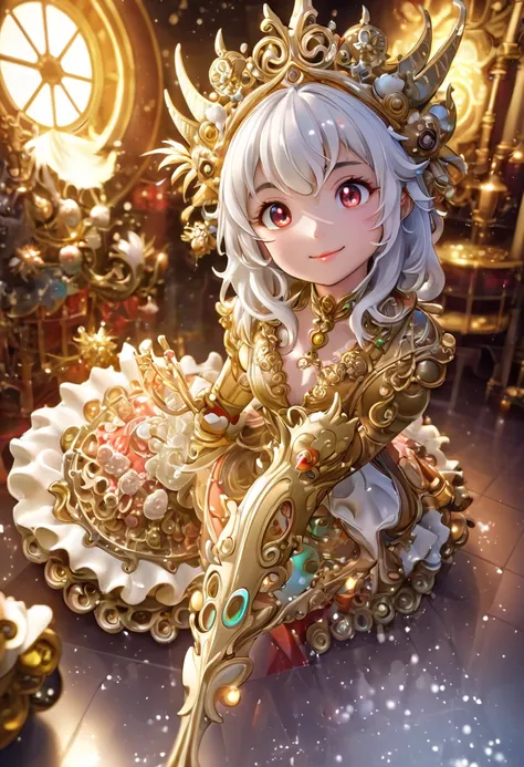 Christmas Dragon.  .the overall theme and style should feel like. a hybrid of fairytale and Science Fiction. Ultra HD, Rococo-Inspired Fantasy Art With Intricate Details. Cute, Charming Expression, Alluring-Gaze, looking at viewer Beautiful Eyes,  , photor...