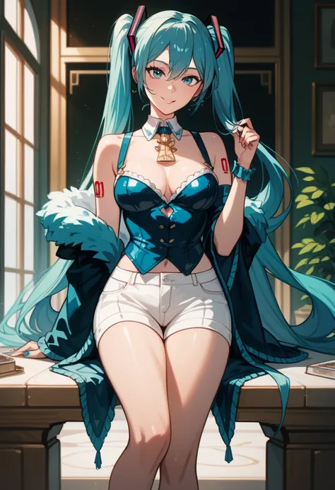   masterpiece ,  higher quality ,  hatsune miku， high quality,  ultra detailed ,  best quality ,  insanely detailed , beautiful,   masterpiece 