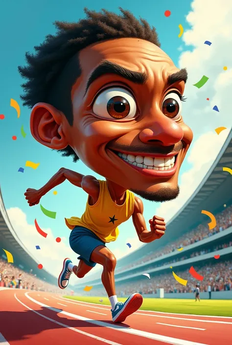 Caricature of Brazilian runner Alisson do Santos 