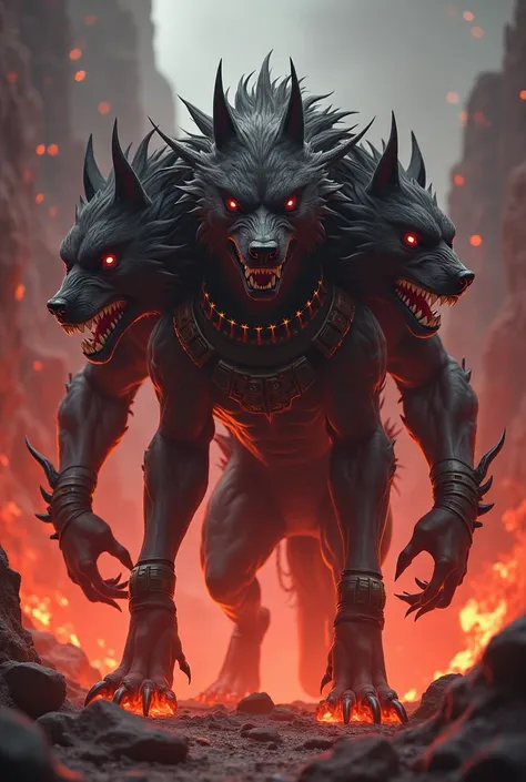 Cerberus the three-headed dog that protects hell military version