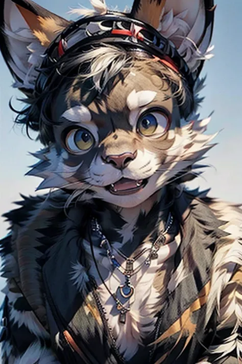 A teenager puts on a necklace and begins to transform into furry