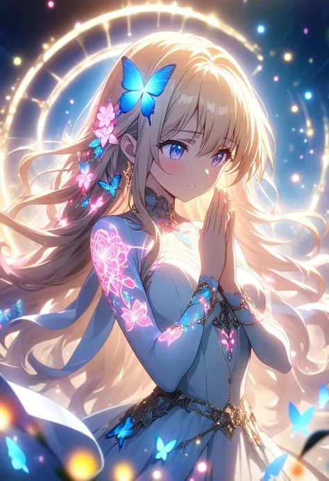 masterpiece,  top quality,  High Definition CG Unity 8K Wallpaper ,  anime screenshot,  Neon Chains on Female Anime Characters.  Art of female anime characters with glowing neon flower tattoos and chains wrapped in a spiral shape all over their body. This ...