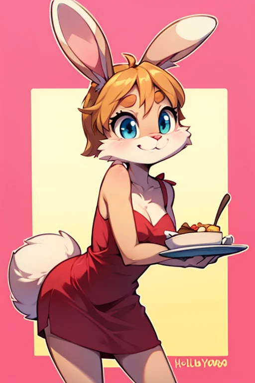 Female furry sara rabbit with Holiday dine dining Hollywood and vine breakfast dress tiny toons adventure style 