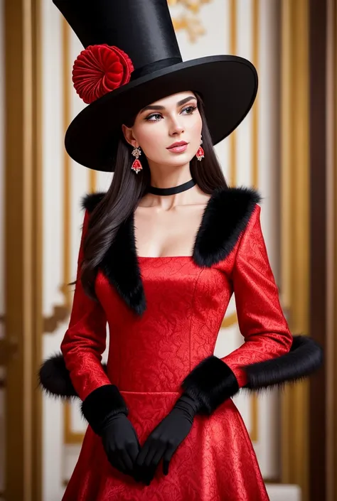 Coral hat and earrings, sleek dark fur, Coral fur, Russian style, very beautiful fur, fine fur, Dasha Taran, dark fur, Fur details, top hat, anastasia ovchinnikova,Coral hat, synthetic fur, Elena Belova, wearing a top hat, Julia Gorokhova