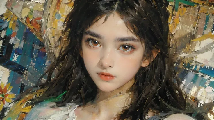 watercolor. portrait close-up [devils daughter]; [drawing inspiration from luis royo masterpiece]; [young beautiful very sad schoolgirl-demonica in bohemian attire], by [anna dittman], by [jeremy mann]; [fantasycore aesthetics; whimsical fairycore; utopian...