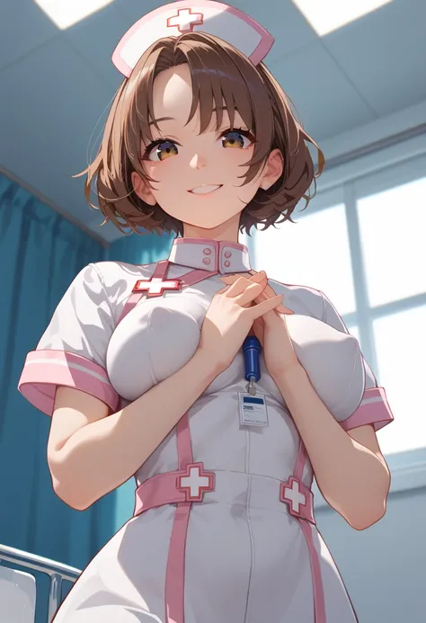 (score_9, score_8_up, score_7_up,source_anime,masterpiece:1.3),(intricate and detailed:1.2),vector-artstyle,best quality,Fine hair,intricate illustration ,ultra-detailed animation,1girl,Look At Viewer,faint smile,Provoke,Brown Hair,Messy Tip Hairstyle,okum...