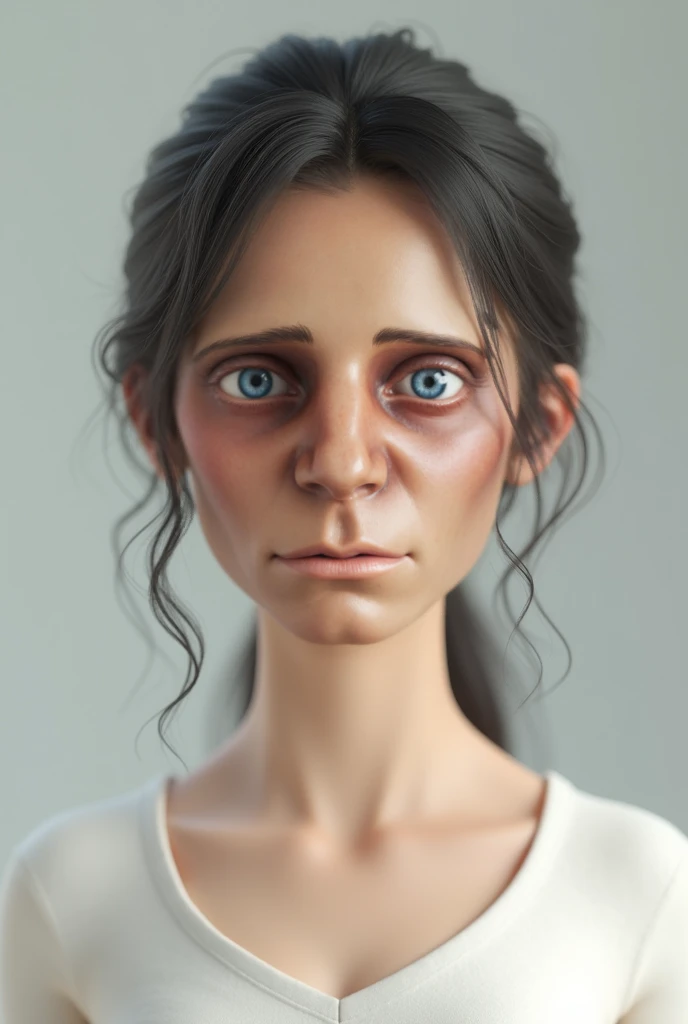 Use this reference image and create a new 3D model, changing the characters style, making it realistic and detailed..