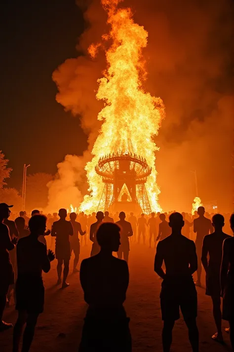 Photos of people worshiping the god of fire