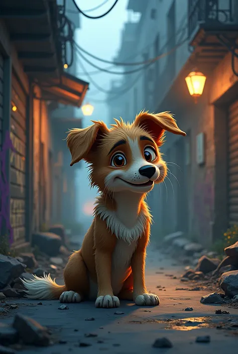 animated stray dog