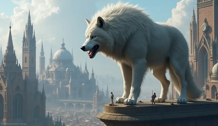 I want massive giant wolf as a guardian of city 