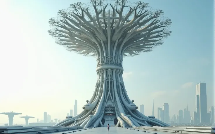 Tall Tree building, futurism, UHD, Super Detailed, 