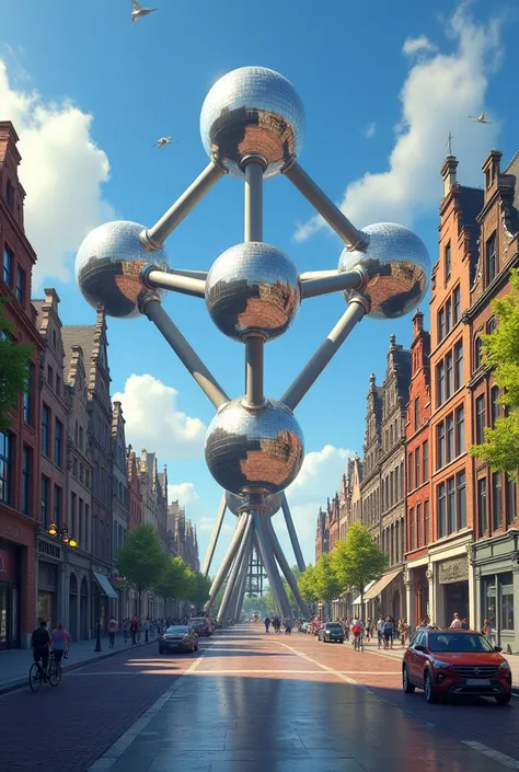 Une seule et unique pièce de puzzle avec des éléments représentant Bruxelles dessus et il doit y avoir l’atomium avec un style de dessin réaliste 