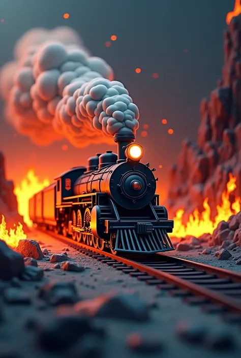 3D popup with the name ubed one li
beground train fire 