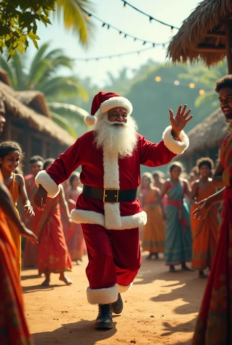 christmas santa dancing rens in a kerala village