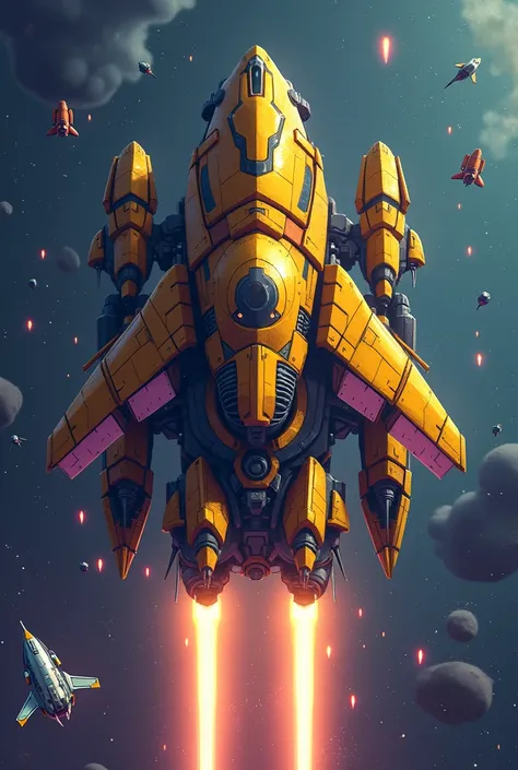 create sprite game bee boss space ship top down