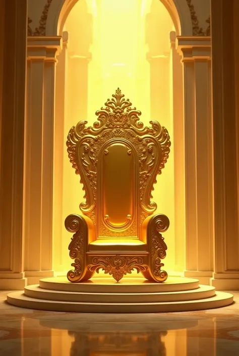 Empty and beautiful all-gold throne