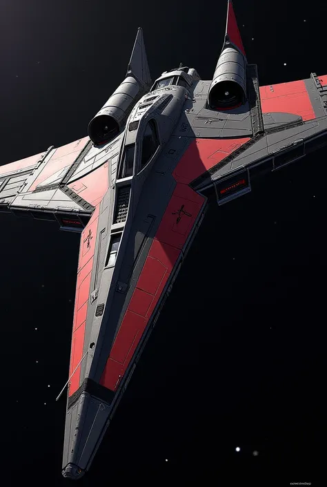 star wars spaceship Imperial shuttle, coloured in black and Red and very big