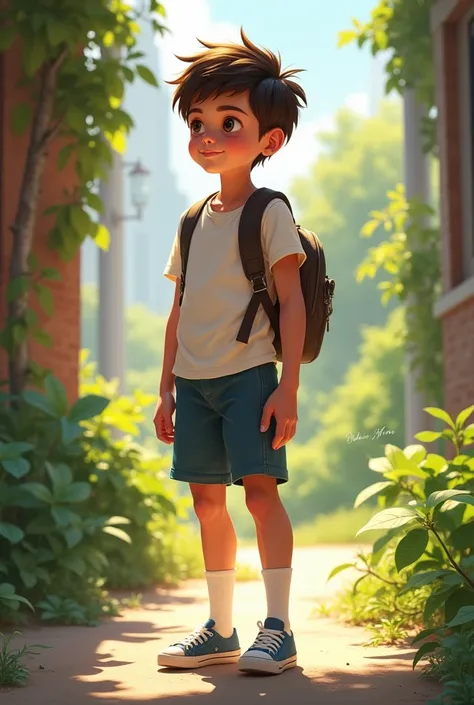 A  boy with short white socks