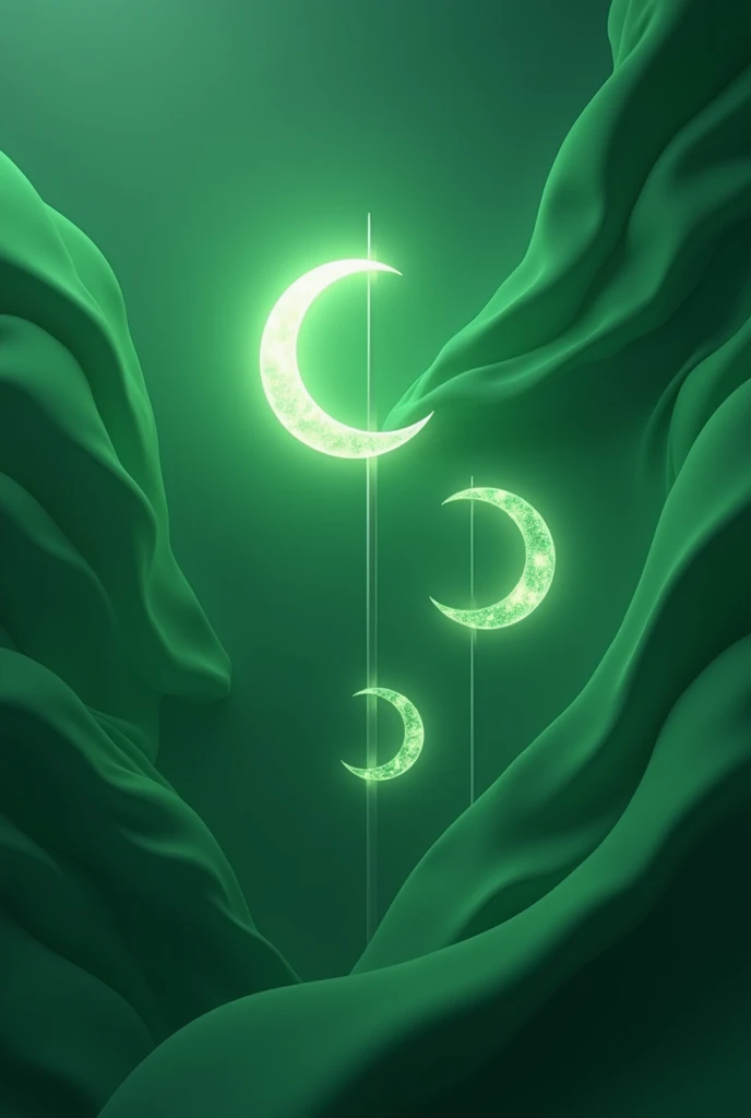 Let there be 3 white crescents in a green flag Let the pole of the bayag be alive