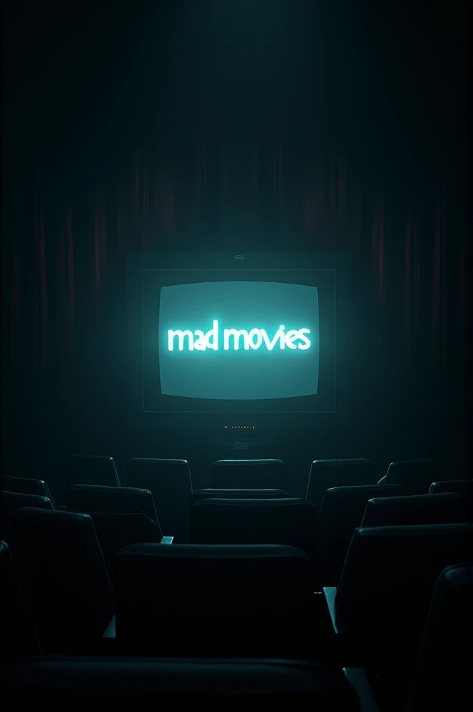 Word "MAD Movies" is written on tv in cinema 