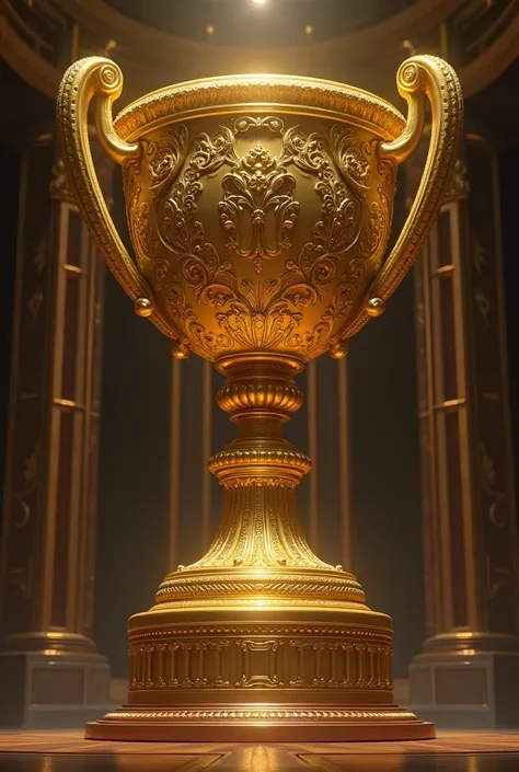 Create a golden Big Throphy that shows greatness and power