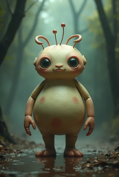 fat doll, That it is oval that has three eyes and four arms and also a pair of antennas 