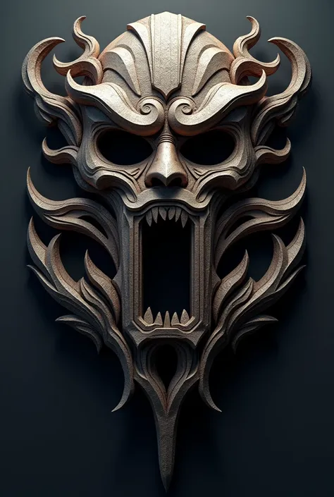 create a logo from the letters "sog" forming a mask, 3D emblem, 4K resolution. 