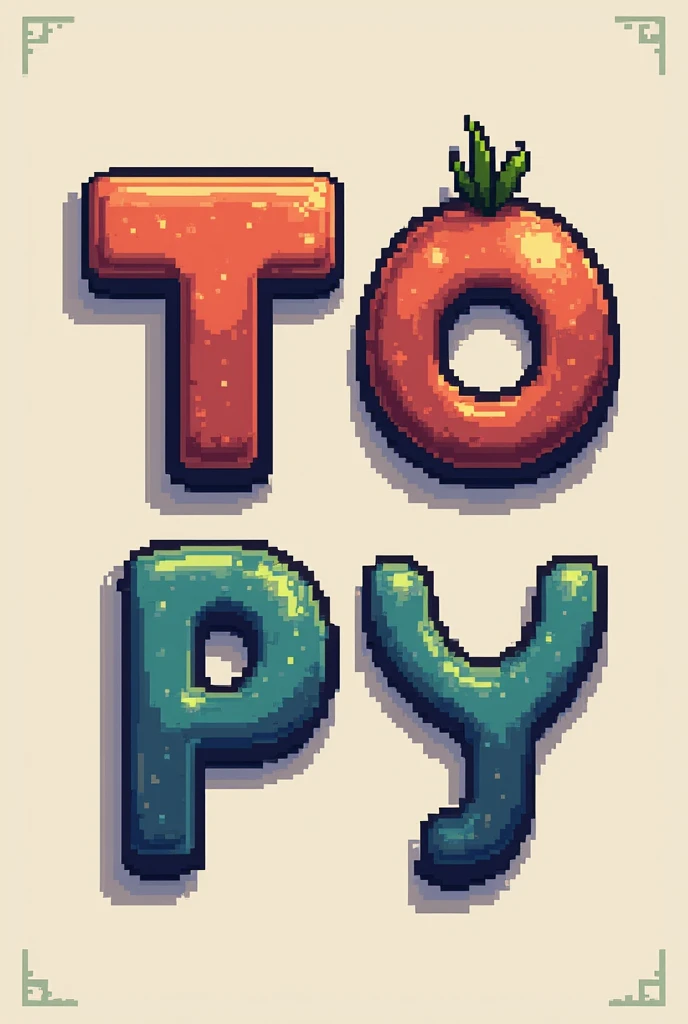 Turn the letters “TOPPY” into pixel art