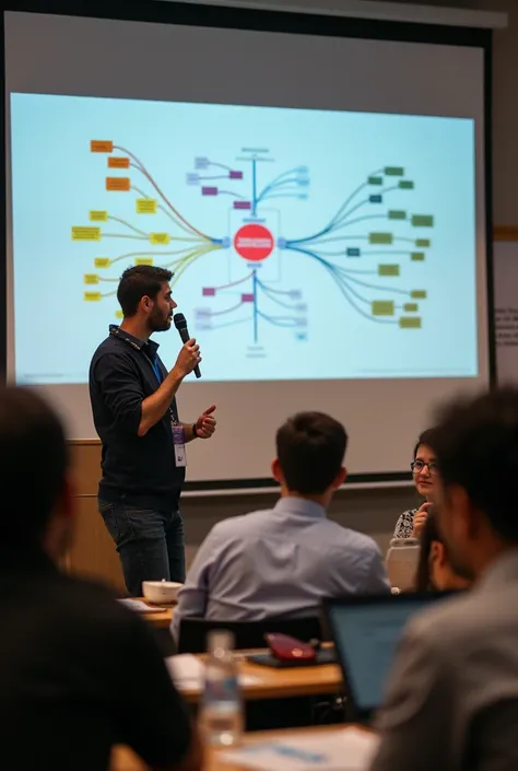  This conference format focuses on interaction . Topics include leadership ,  innovation and entrepreneurship .  Instead of unidirectional exhibitions ,  is being developed, speakers will guide students in creating collaborative mind maps.  Each participan...