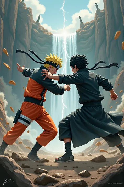  Naruto Uzumaki fighting Sasule Uchiha, In the Valley of the End 