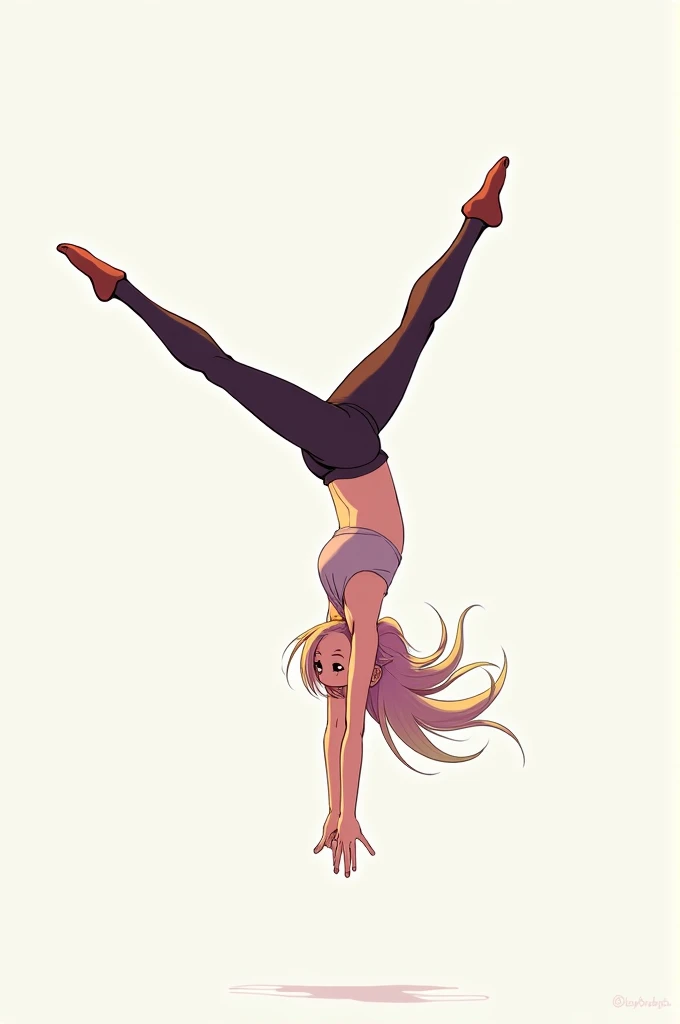 Anime girl doing perfect flat split