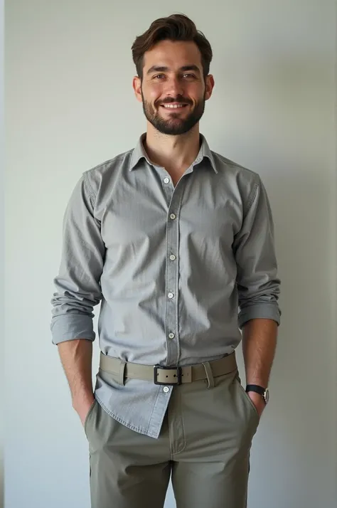 Full body photo of a 25-year-old man with a small beard