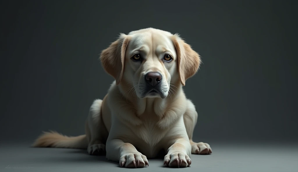 adult dog,  LOOKING AT THE CAMERA WITH A SAD LOOK, APATHETIC PHYSIOGNOMY 