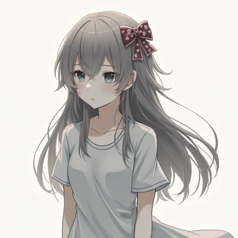 1 fille, Alone,  High resolution,  long hair, Hair Ornament Bow, 