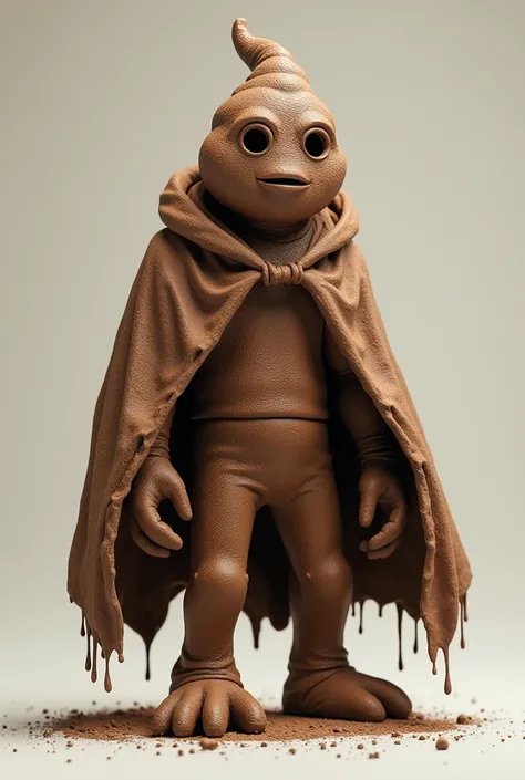 A humanoid poop with an animated cloak
