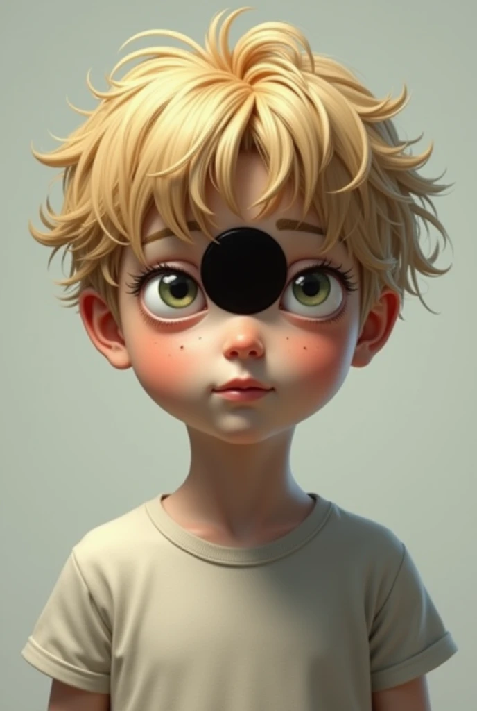 A short blond boy with a hollow in his head