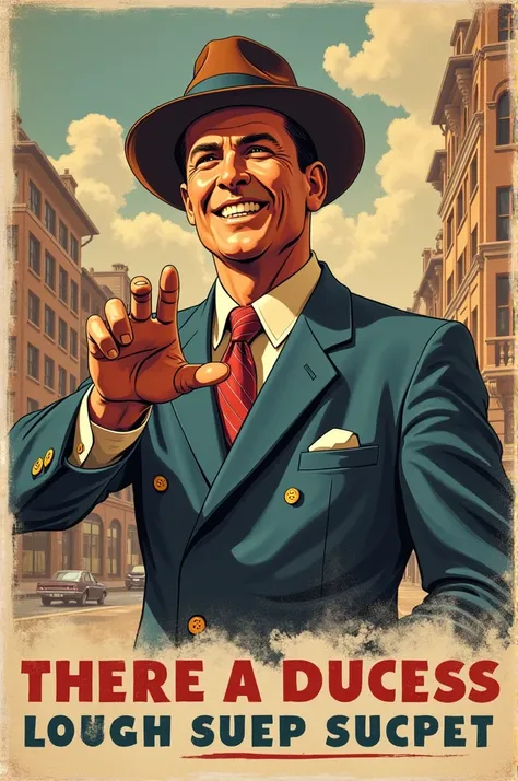 1940s style slogan with the words "lets make it happen!" Along with character art reminiscent of the time