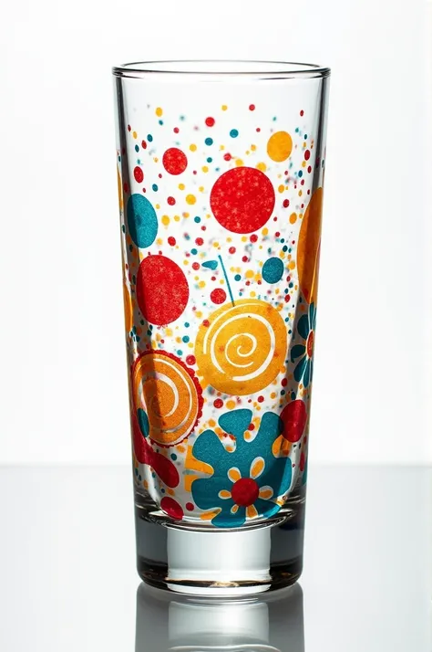 Highball glass with carnival silkscreen with transparent background 